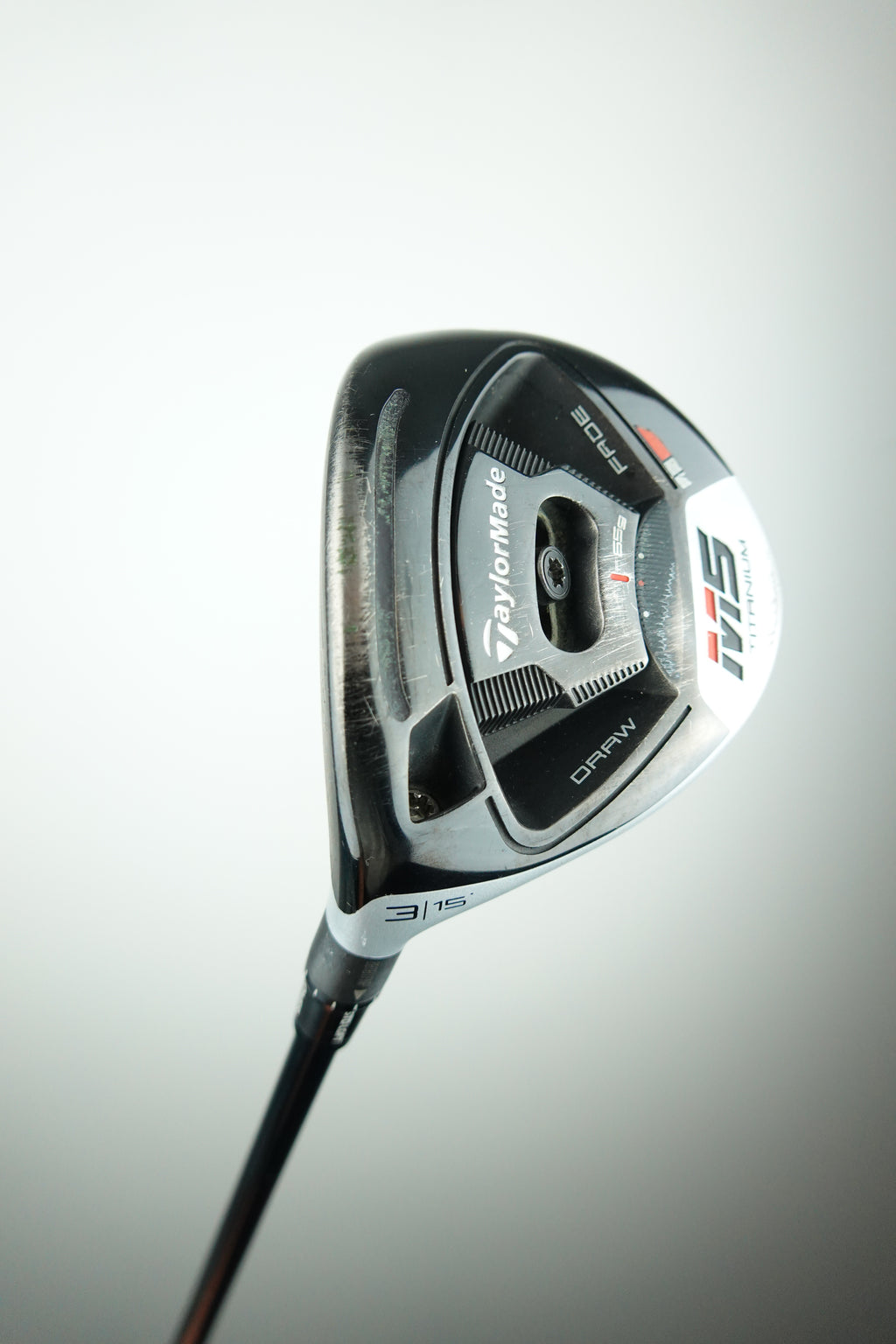 Used Taylormade M5 3W Fairway Wood - 15.0 Degree - Regular Flex - Left Hand - Kai'li Red FW65R Shaft