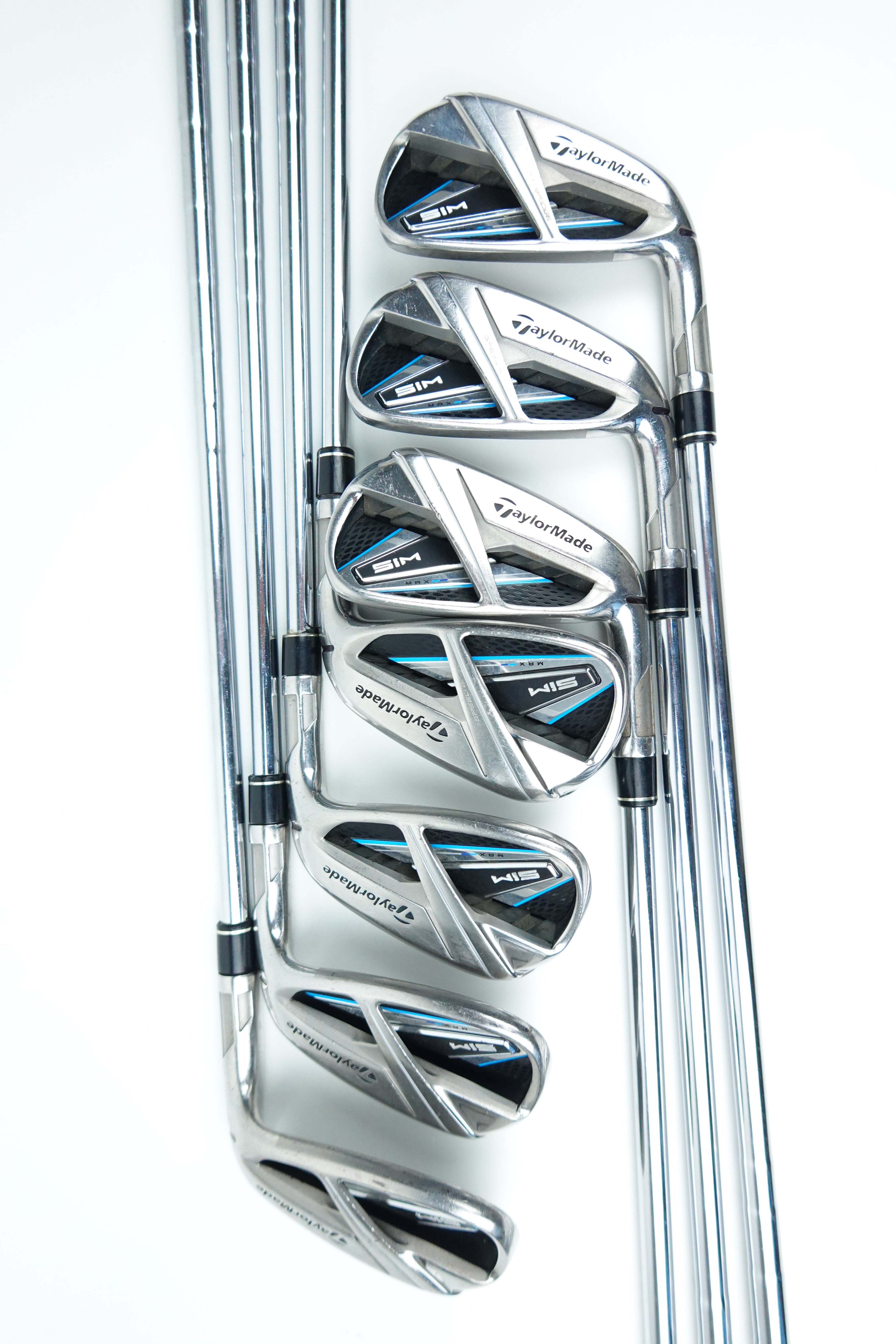 TaylorMade SIM MAX 5-PW + AW Iron Set - KBS MAX Steel S - Stiff - Right Hand